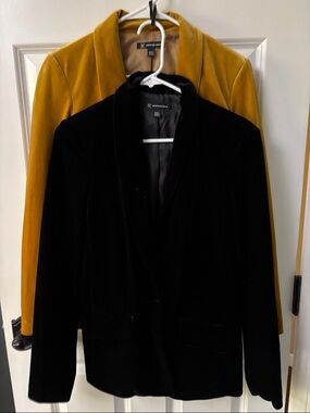 Lot of 2 INC International Concepts Black and  Mustard  Velvet Jackets. Size S